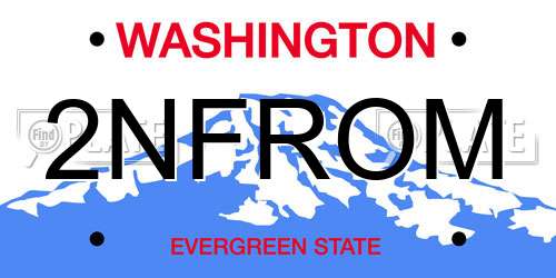 2NFROM Washington License Plate