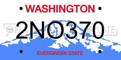 2NO370 Washington License Plate