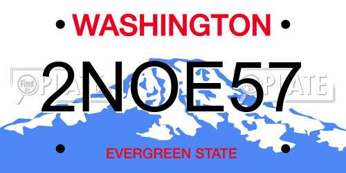2NOE57 Washington License Plate