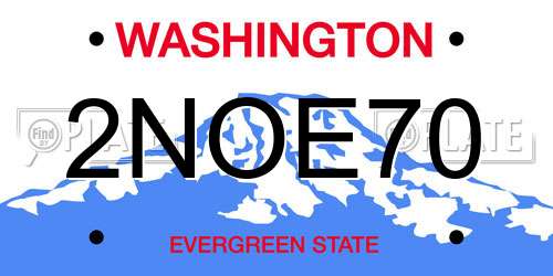 2NOE70 Washington License Plate