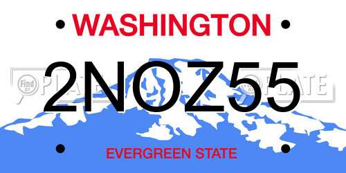 2NOZ55 Washington License Plate