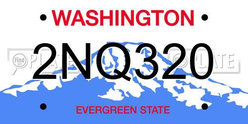 2NQ320 Washington License Plate