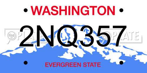 2NQ357 Washington License Plate