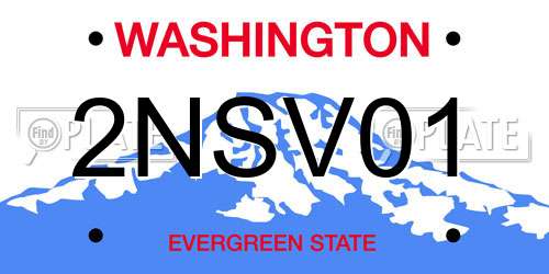 2NSV01 Washington License Plate