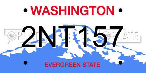 2NT157 Washington License Plate