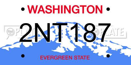 2NT187 Washington License Plate