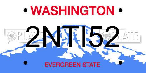 2NTI52 Washington License Plate