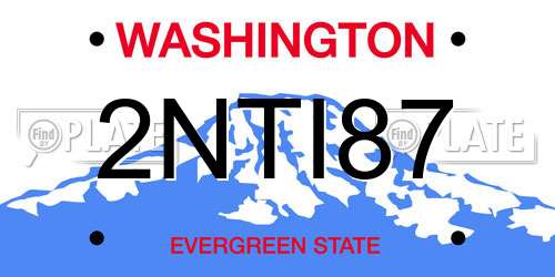 2NTI87 Washington License Plate