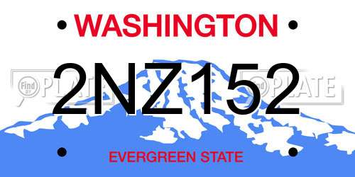 2NZ152 Washington License Plate