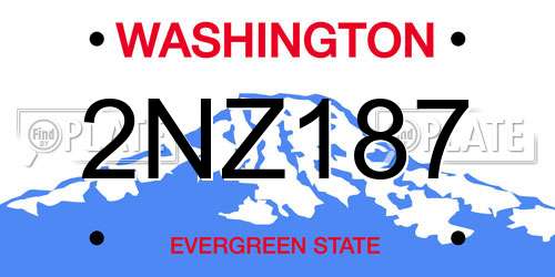 2NZ187 Washington License Plate