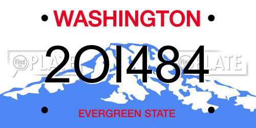 2OI484 Washington License Plate