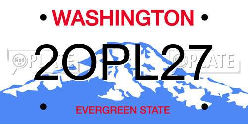 2OPL27 Washington License Plate