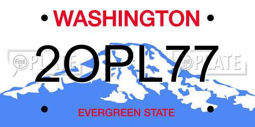 2OPL77 Washington License Plate