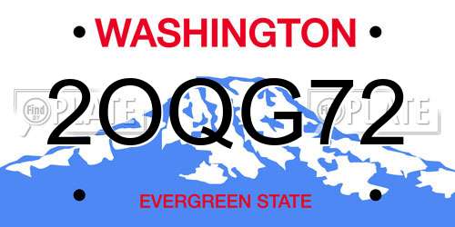 2OQG72 Washington License Plate