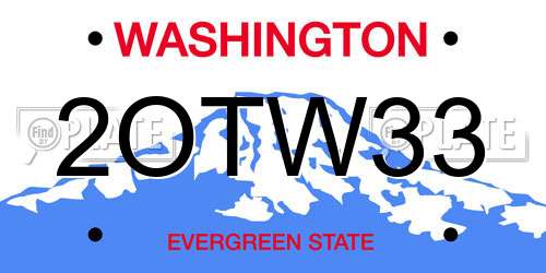 2OTW33 Washington License Plate