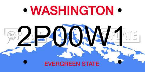 2P00W1 Washington License Plate