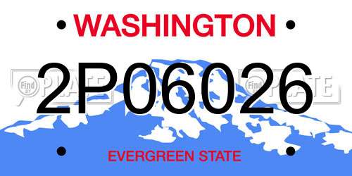 2P06026 Washington License Plate