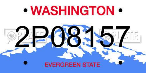 2P08157 Washington License Plate