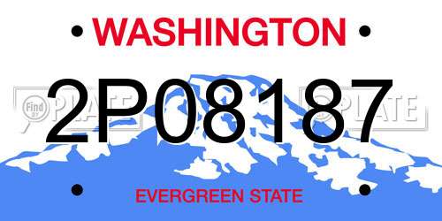 2P08187 Washington License Plate