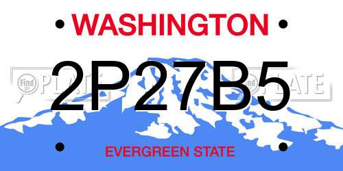 2P27B5 Washington License Plate