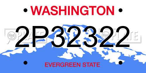 2P32322 Washington License Plate
