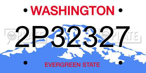 2P32327 Washington License Plate