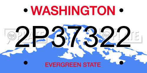 2P37322 Washington License Plate