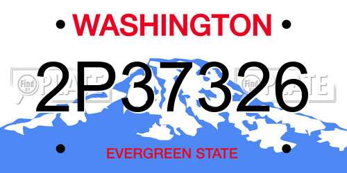 2P37326 Washington License Plate