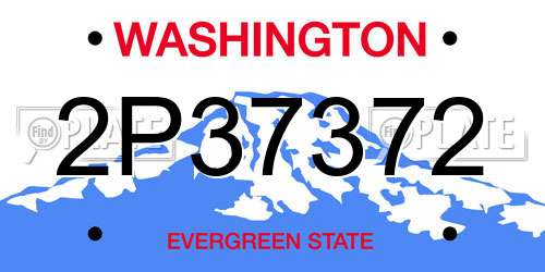 2P37372 Washington License Plate