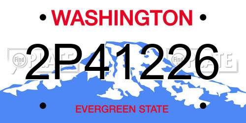 2P41226 Washington License Plate