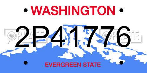 2P41776 Washington License Plate