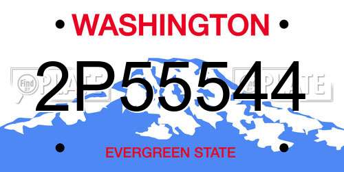 2P55544 Washington License Plate