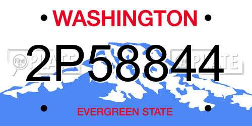 2P58844 Washington License Plate