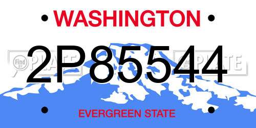 2P85544 Washington License Plate