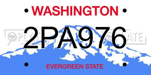 2PA976 Washington License Plate