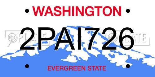 2PAI726 Washington License Plate
