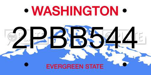 2PBB544 Washington License Plate