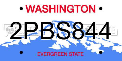 2PBS844 Washington License Plate