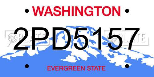2PD5157 Washington License Plate