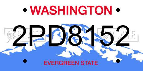 2PD8152 Washington License Plate