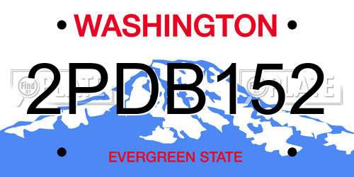 2PDB152 Washington License Plate