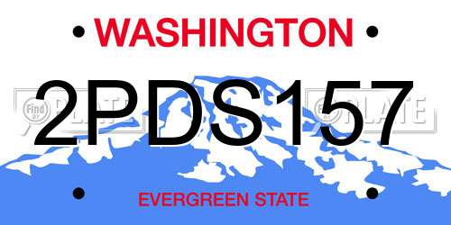 2PDS157 Washington License Plate