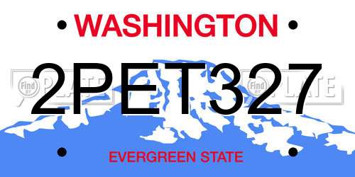 2PET327 Washington License Plate