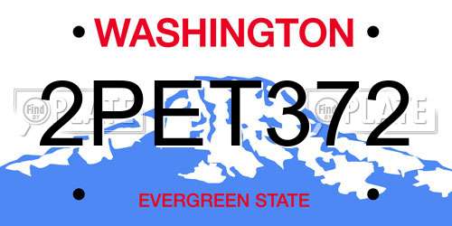 2PET372 Washington License Plate