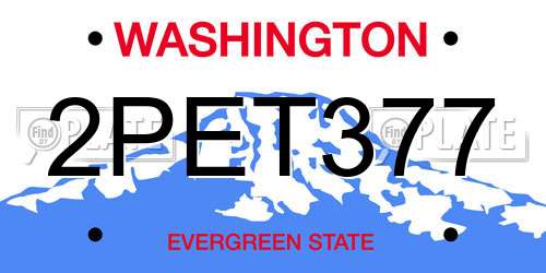 2PET377 Washington License Plate