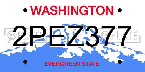 2PEZ377 Washington License Plate