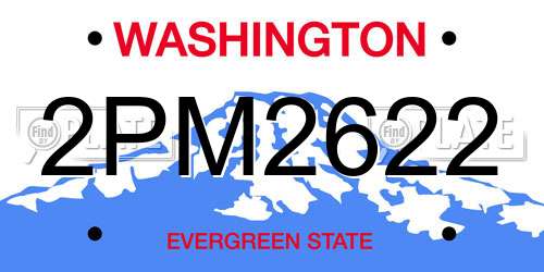 2PM2622 Washington License Plate