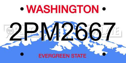 2PM2667 Washington License Plate