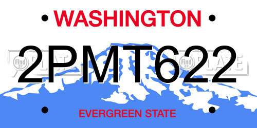 2PMT622 Washington License Plate