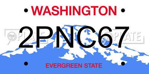 2PNC67 Washington License Plate